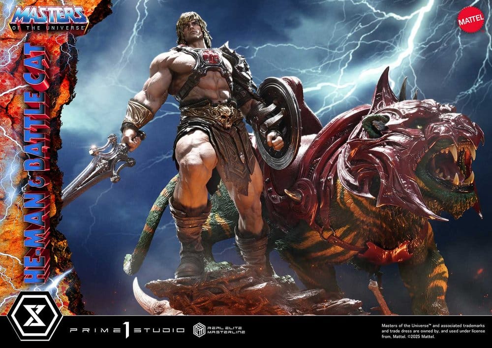 Masters of the Universe Real Elite Masterline Series Statue 1/4 He-Man & Battle Cat 86 cm
