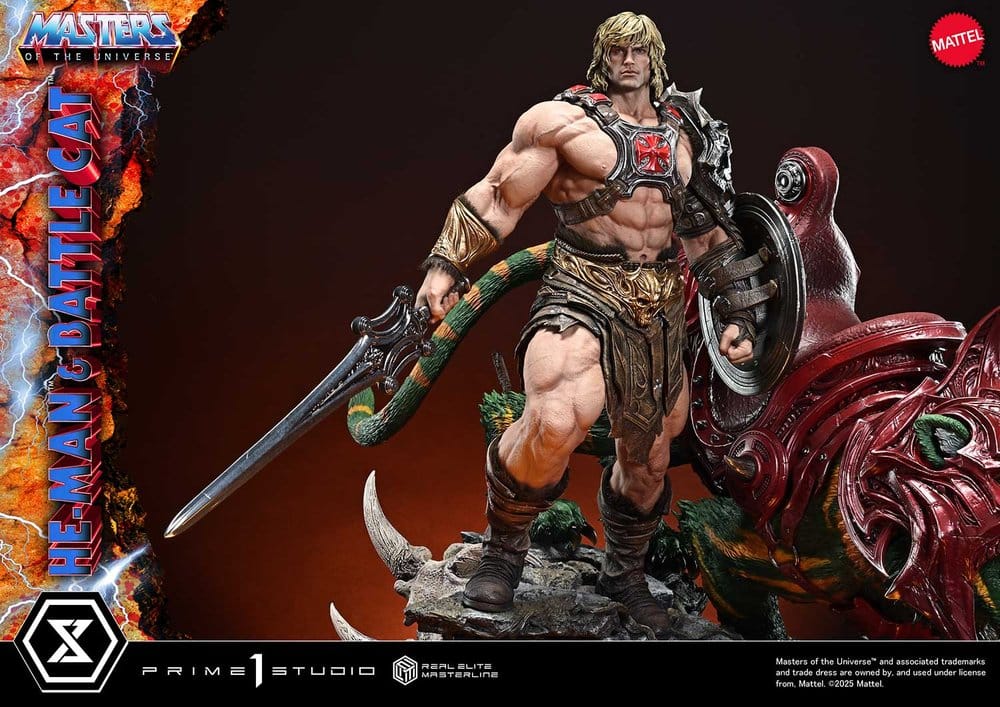 Masters of the Universe Real Elite Masterline Series Statue 1/4 He-Man & Battle Cat 86 cm