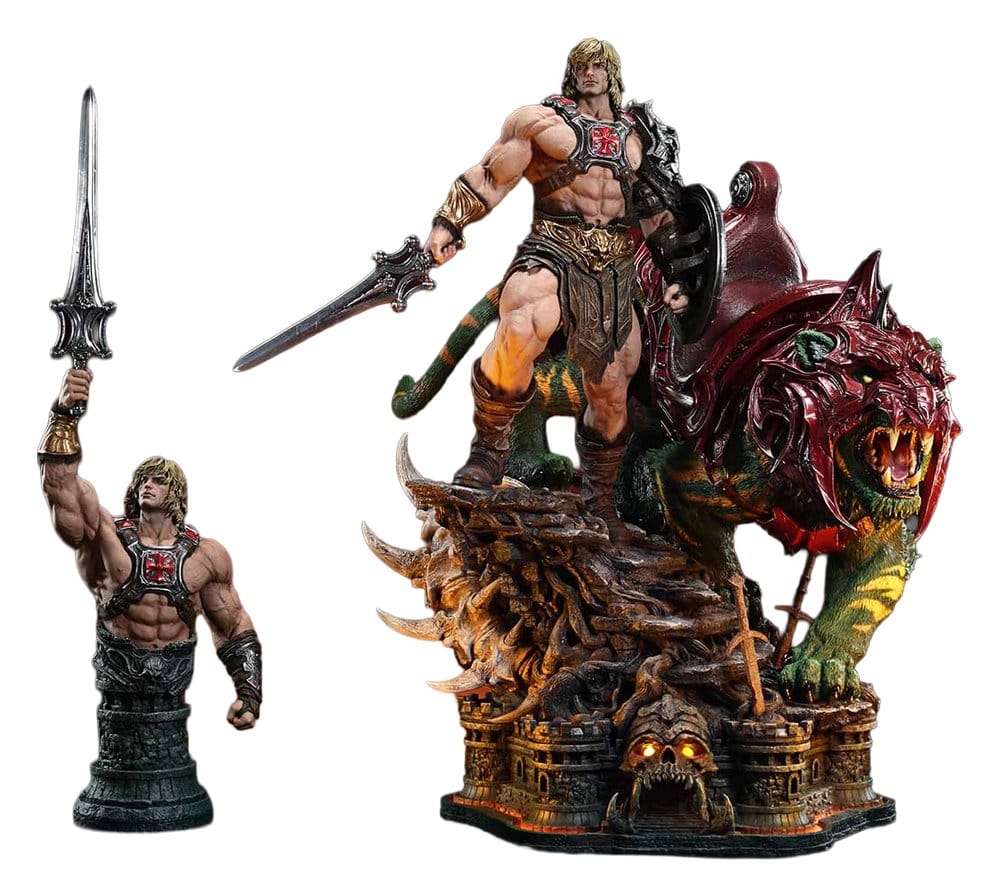 Masters of the Universe Real Elite Masterline Series Statue 1/4 He-Man & Battle Cat Ultimate Version 86 cm
