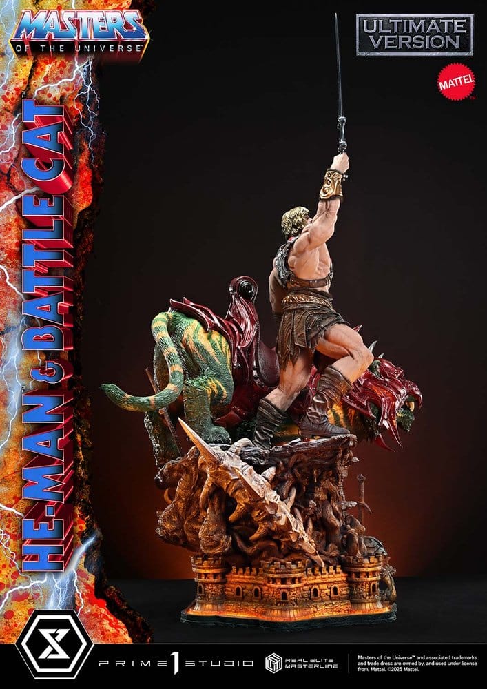Masters of the Universe Real Elite Masterline Series Statue 1/4 He-Man & Battle Cat Ultimate Version 86 cm