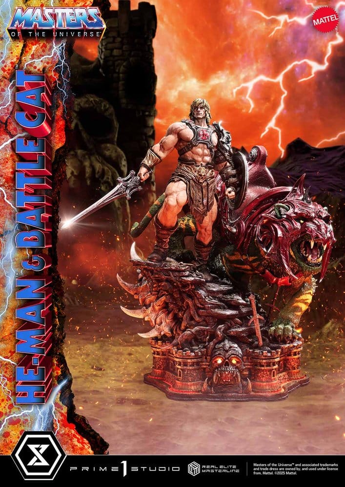 Masters of the Universe Real Elite Masterline Series Statue 1/4 He-Man & Battle Cat Ultimate Version 86 cm