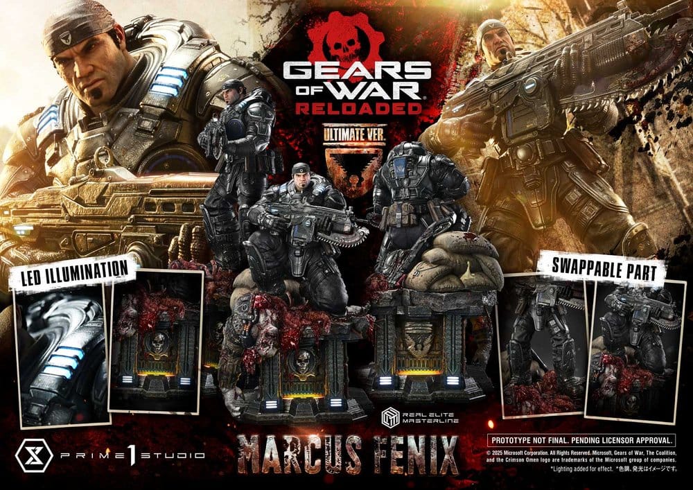 Gears of War: Reloaded Real Elite Masterline Series Statue 1/3 Marcus Fenix Ultimate Version 97 cm