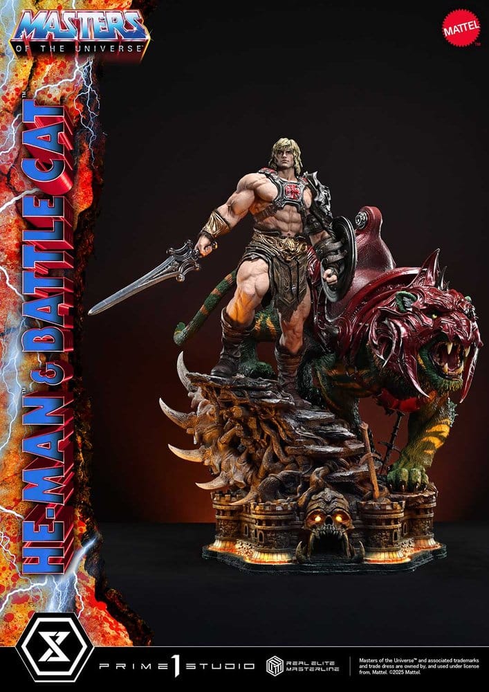 Masters of the Universe Real Elite Masterline Series Statue 1/4 He-Man & Battle Cat Ultimate Bonus Version 86 cm