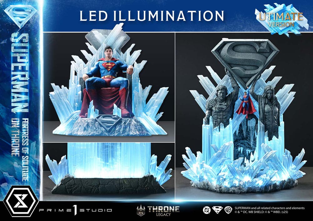 DC Comics Throne Legacy Collection Statue Statue 1/4 Superman Fortress of Solitude on Throne (Design by Gabriele Dell'Otto) Ultimate Version 52 cm