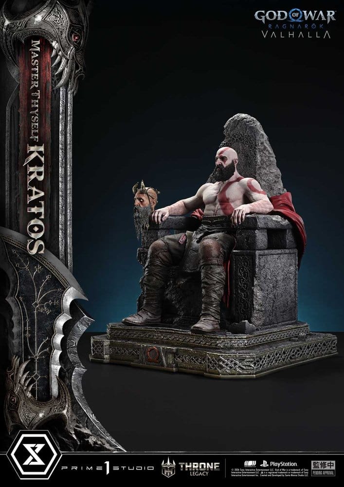 Throne Legacy God of War Series Statue 1/3 Ragnarok Master Thyself Kratos  67 cm