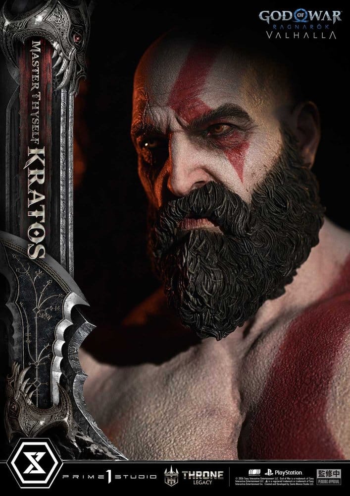 Throne Legacy God of War Series Statue 1/3 Ragnarok Master Thyself Kratos  67 cm