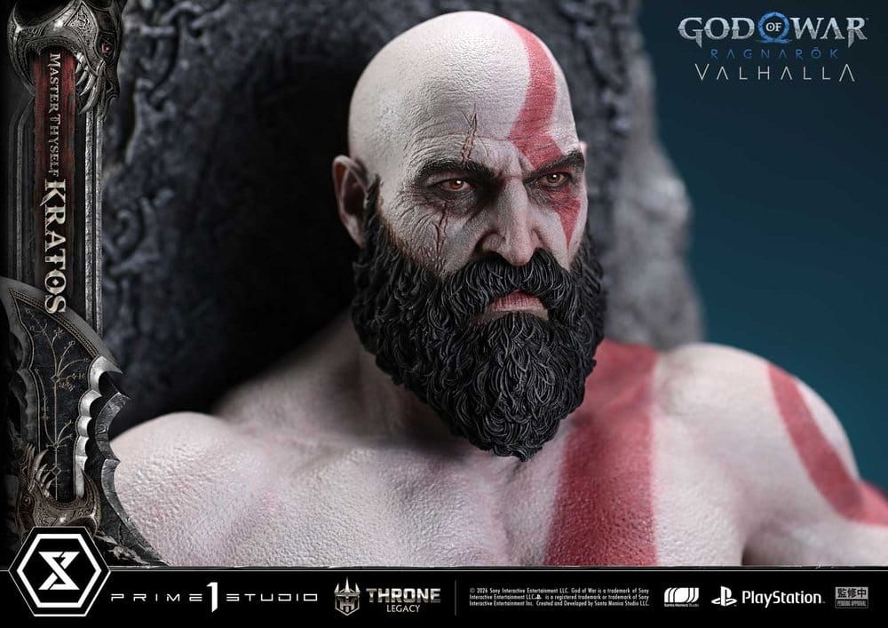 Throne Legacy God of War Series Statue 1/3 Ragnarok Master Thyself Kratos  67 cm