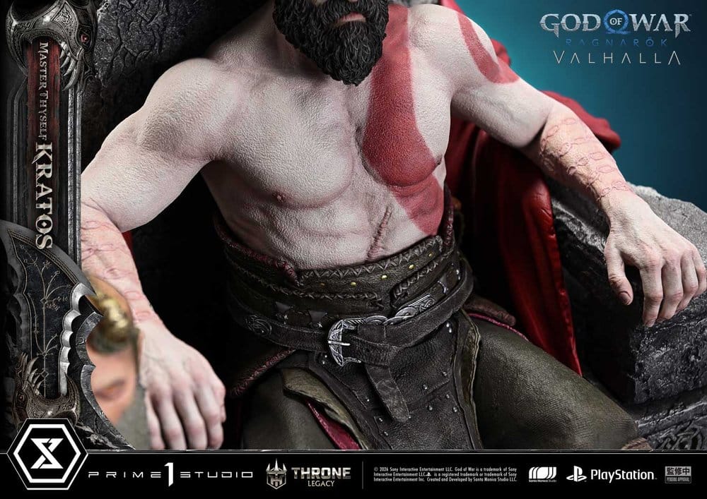 Throne Legacy God of War Series Statue 1/3 Ragnarok Master Thyself Kratos  67 cm