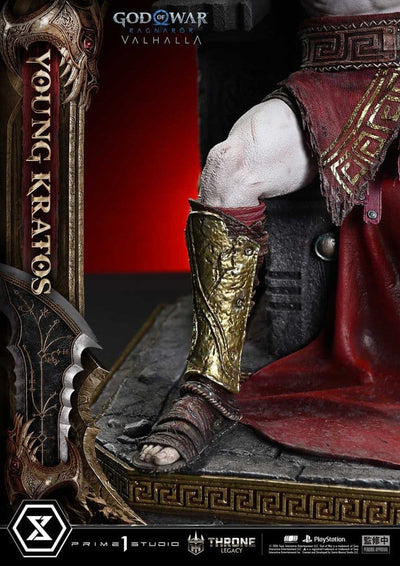 Throne Legacy God of War Series Statue 1/3 Ragnarok Young Thyself Kratos 91 cm