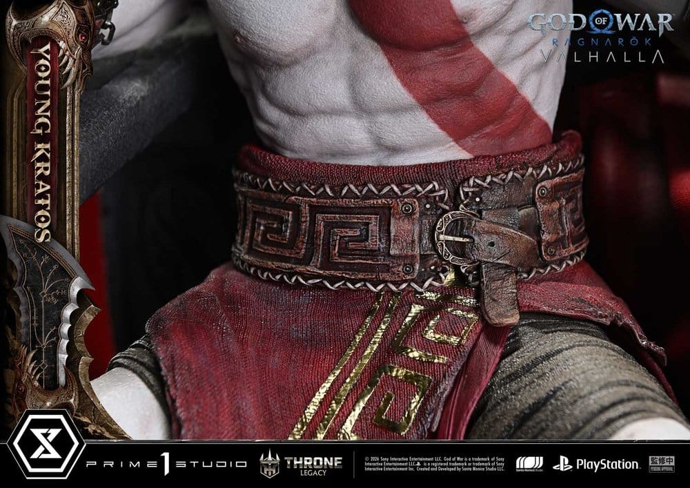 Throne Legacy God of War Series Statue 1/3 Ragnarok Young Thyself Kratos 91 cm