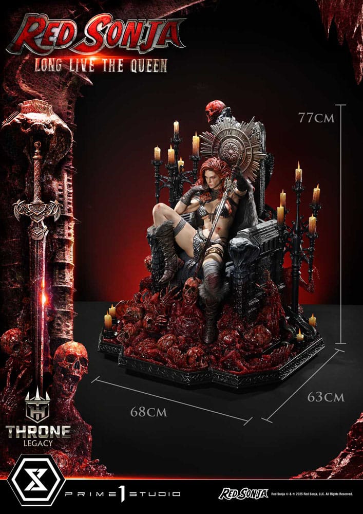 Red Sonja Throne Legacy Collection Statue Statue 1/3 Red Sonja: Long Live the Queen 77 cm