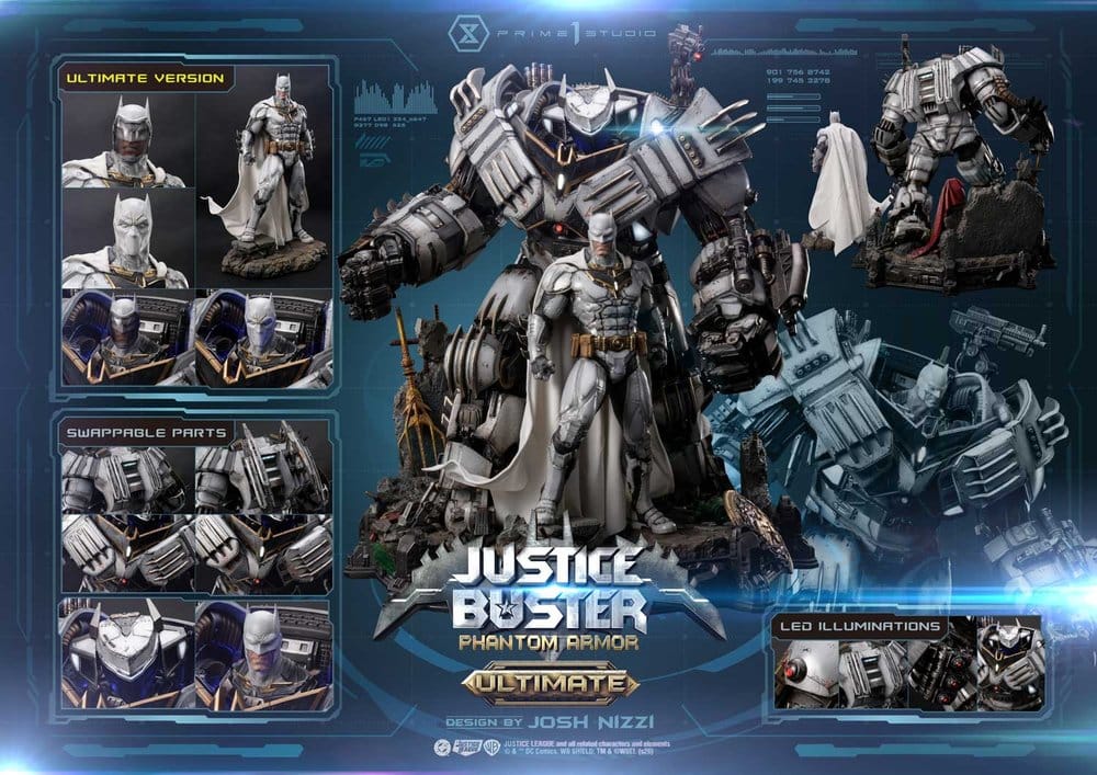 DC Comics Ultimate Museum Masterline Statue Justice Buster: Phantom Armor (Design By Josh Nizzi) Ultimate Bonus Version 88 cm