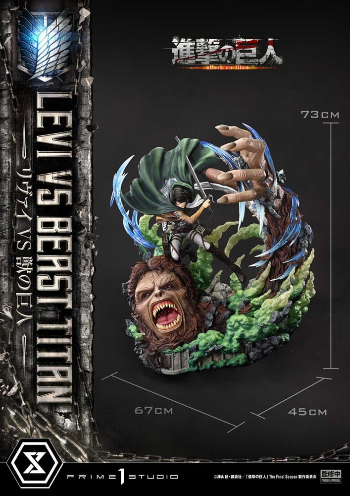 Attack on Titan Ultimate Premium Masterline Series Statue 1/4 Levi Versus Beast Titan Bonus Version 73 cm