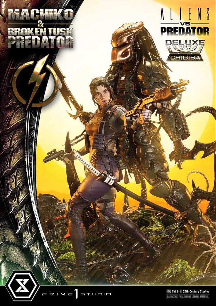 Aliens vs. Predator (Comic) Ultimate Premium Masterline Statue 1/4 Machiko & Broken Tusk Predator Deluxe Version 84 cm