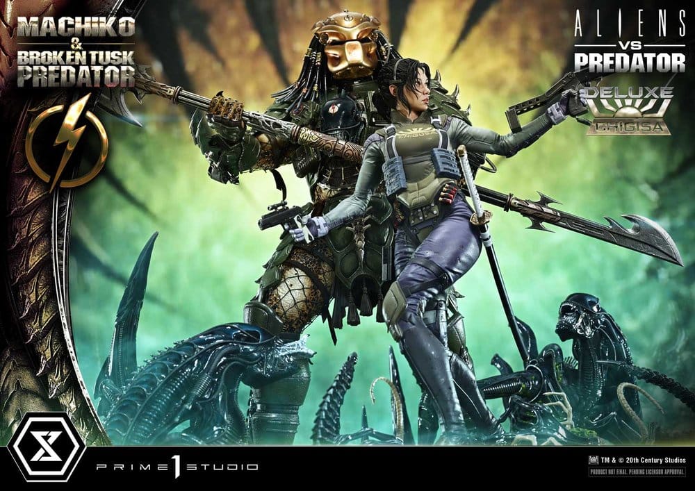 Aliens vs. Predator (Comic) Ultimate Premium Masterline Statue 1/4 Machiko & Broken Tusk Predator DX Bonus Version 84 cm