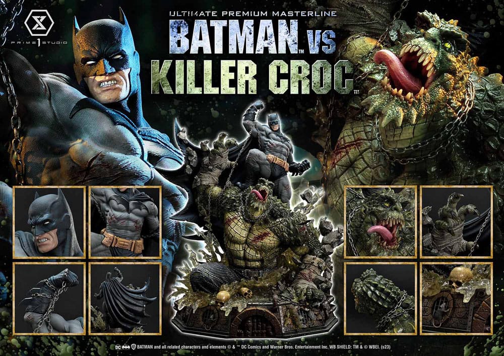 Batman Ultimate Premium Masterline Series Statue Batman Versus Killer Croc 71 cm