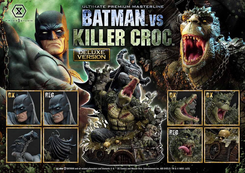 Batman Ultimate Premium Masterline Series Statue Batman Versus Killer Croc Deluxe Version 71 cm