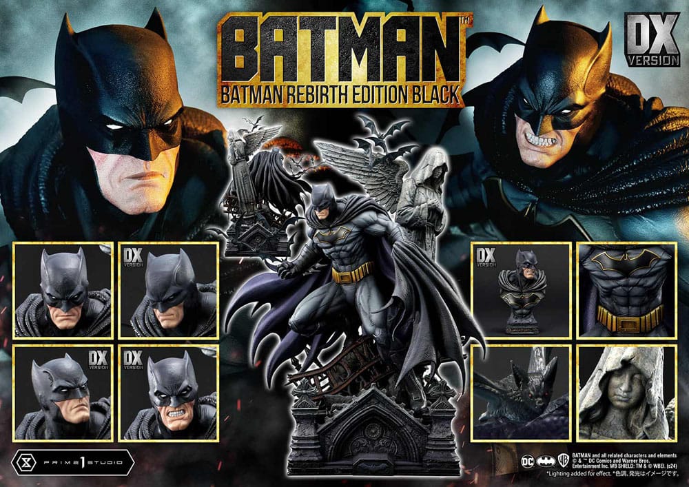 Batman Ultimate Premium Masterline Series Statue 1/4 Batman Rebirth Edition Black Deluxe Bonus Version 71 cm