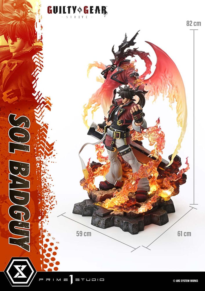 Guilty Gear Strive Ultimate Premium Masterline Series Statue 1/4 Sol Badguy Bonus Version 82 cm