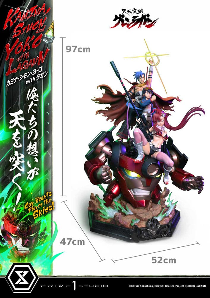 Gurren Lagann Ultimate Premium Masterline Series Statue 1/4 Kamina, Simon &amp; Yoko with Lagann 97 cm