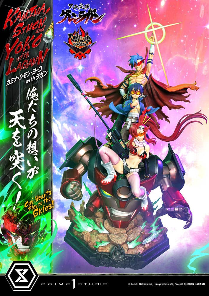 Gurren Lagann Ultimate Premium Masterline Series Statue 1/4 Kamina, Simon &amp; Yoko with Lagann Deluxe Version 97 cm