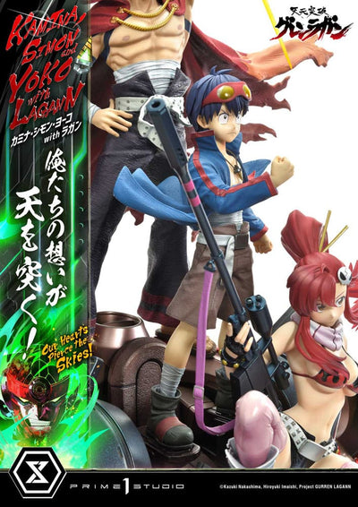 Gurren Lagann Ultimate Premium Masterline Series Statue 1/4 Kamina, Simon &amp; Yoko with Lagann Deluxe Version 97 cm