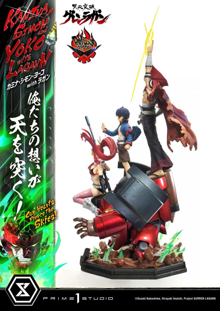 Gurren Lagann Ultimate Premium Masterline Series Statue 1/4 Kamina, Simon &amp; Yoko with Lagann Deluxe Version 97 cm