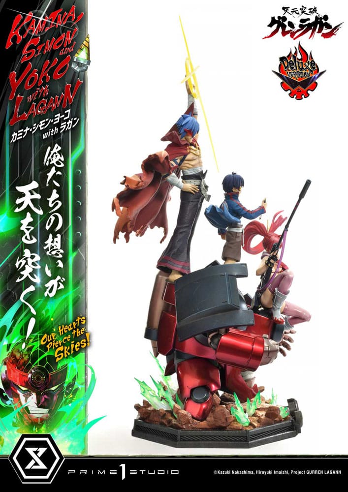 Gurren Lagann Ultimate Premium Masterline Series Statue 1/4 Kamina, Simon &amp; Yoko with Lagann Deluxe Version 97 cm