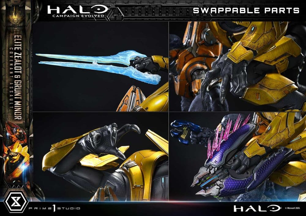 Halo: Campaign Evolved Ultimate Premium Masterline Series Statue 1/4 Elite Zealot & Grunt Minor: Covenant Assault 81 cm