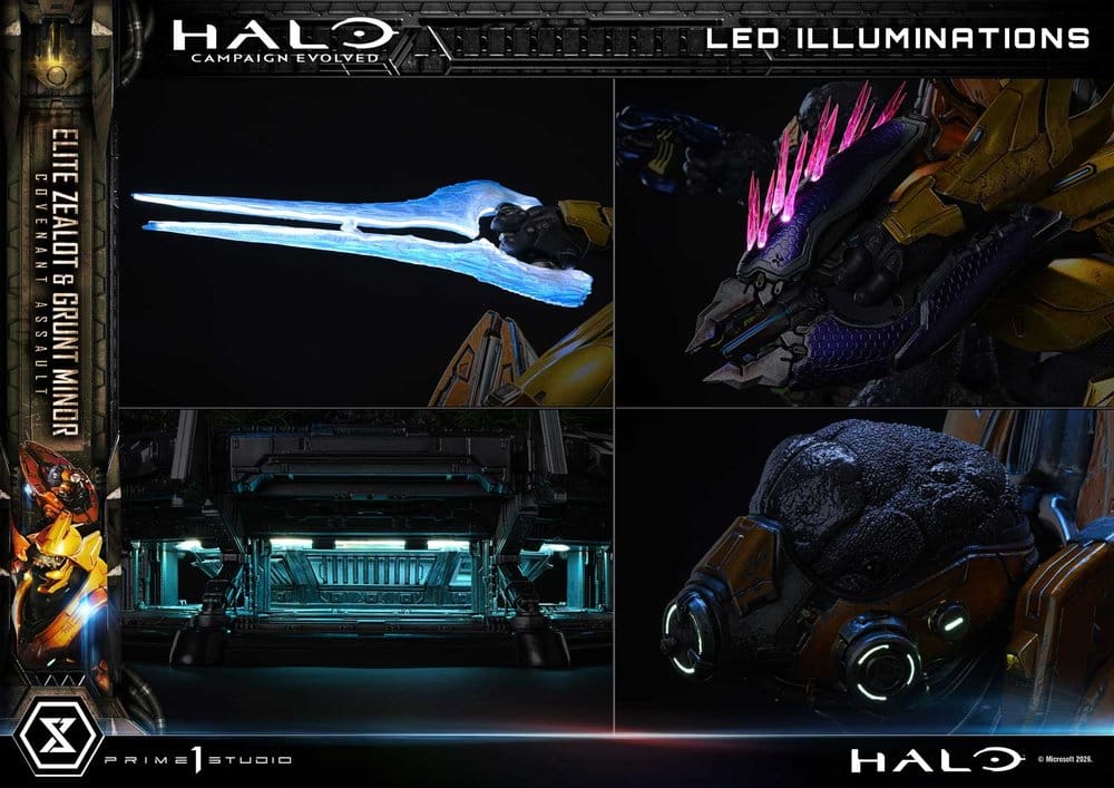 Halo: Campaign Evolved Ultimate Premium Masterline Series Statue 1/4 Elite Zealot & Grunt Minor: Covenant Assault 81 cm