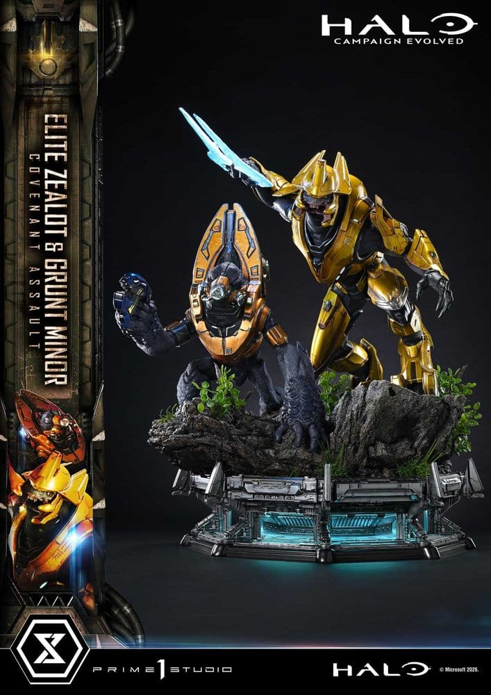 Halo: Campaign Evolved Ultimate Premium Masterline Series Statue 1/4 Elite Zealot & Grunt Minor: Covenant Assault 81 cm