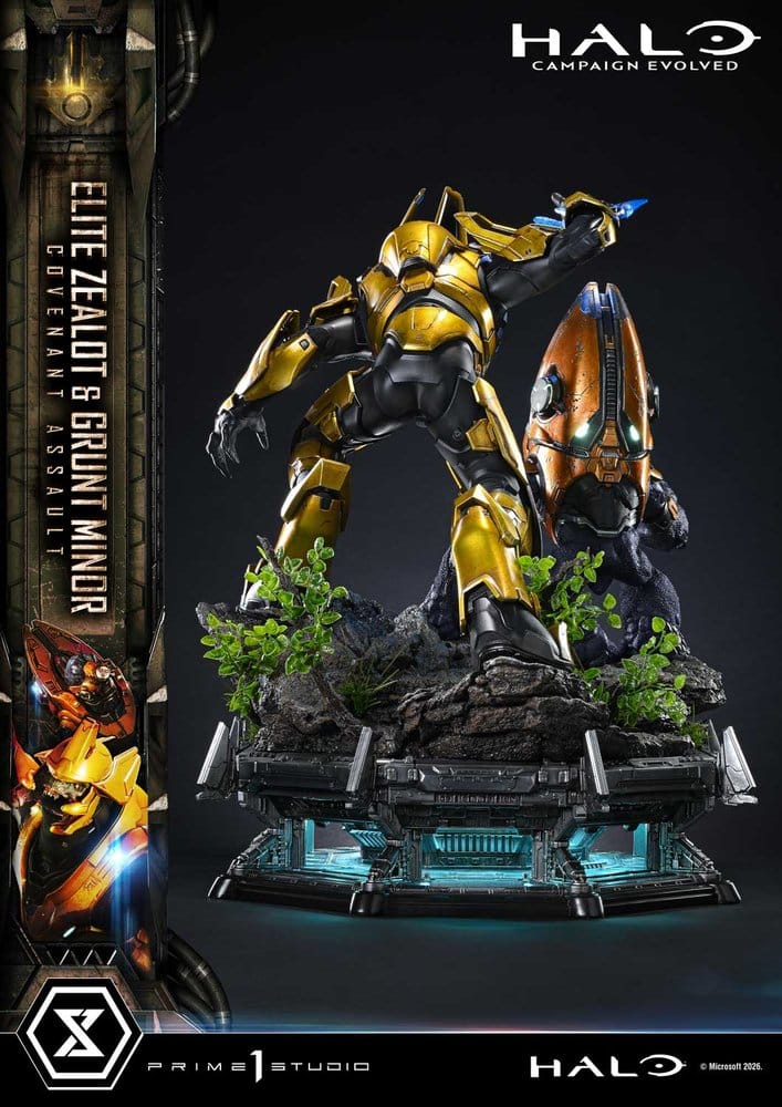 Halo: Campaign Evolved Ultimate Premium Masterline Series Statue 1/4 Elite Zealot & Grunt Minor: Covenant Assault 81 cm