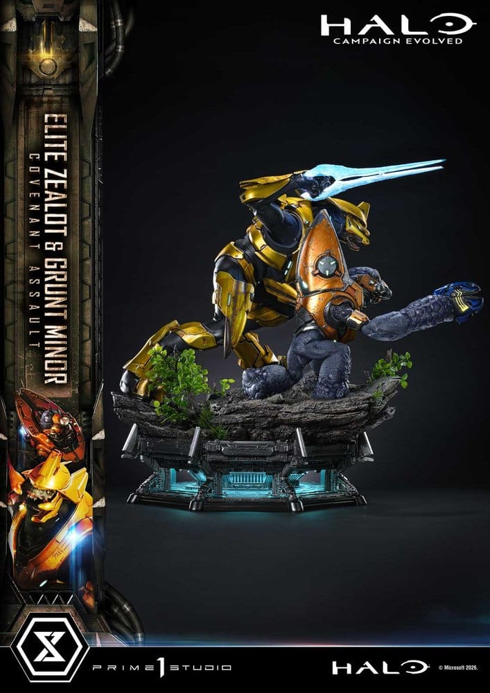 Halo: Campaign Evolved Ultimate Premium Masterline Series Statue 1/4 Elite Zealot & Grunt Minor: Covenant Assault 81 cm