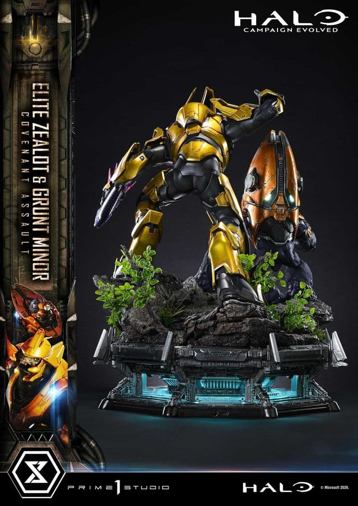 Halo: Campaign Evolved Ultimate Premium Masterline Series Statue 1/4 Elite Zealot & Grunt Minor: Covenant Assault 81 cm