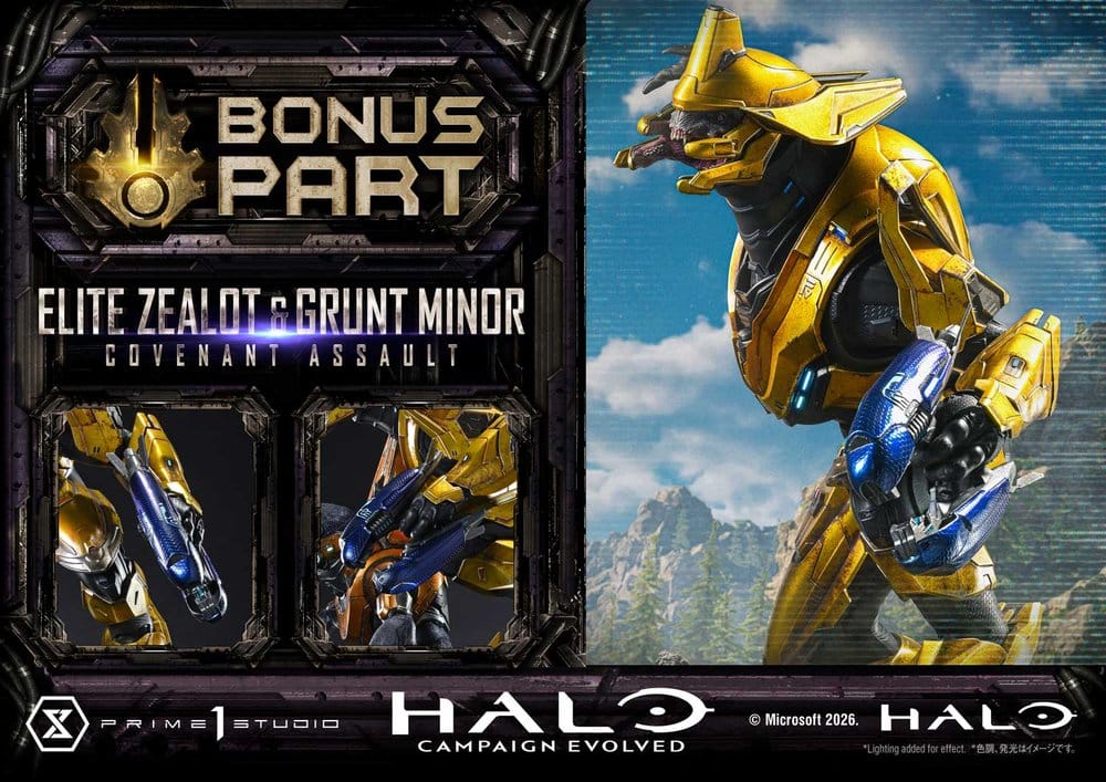 Halo: Campaign Evolved Ultimate Premium Masterline Series Statue 1/4 Elite Zealot & Grunt Minor: Covenant Assault Bonus Version 81 cm
