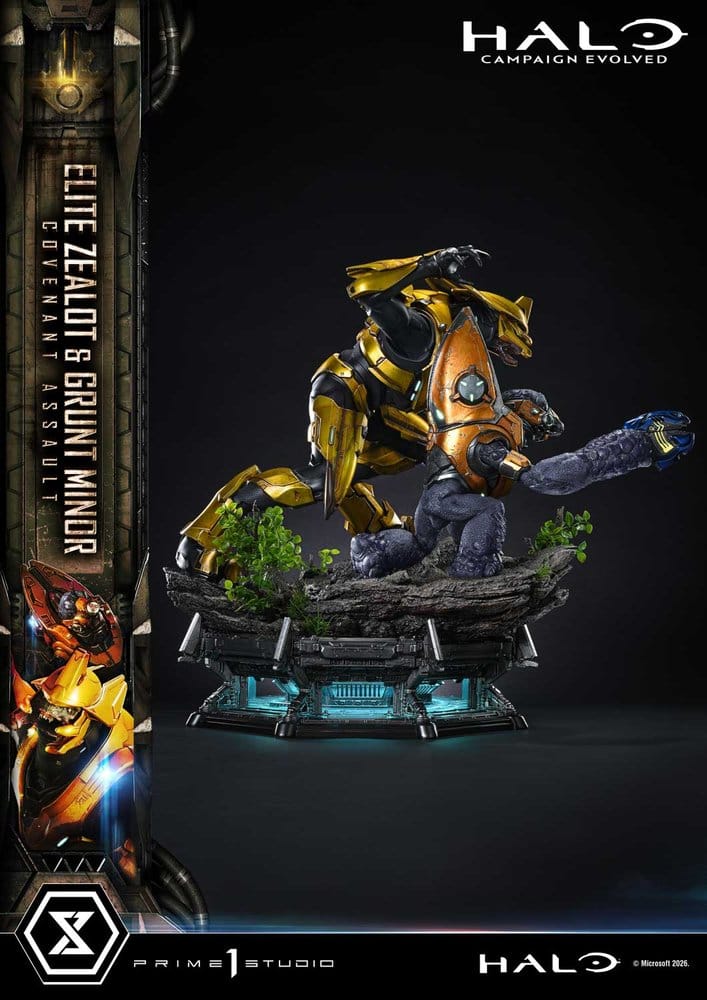 Halo: Campaign Evolved Ultimate Premium Masterline Series Statue 1/4 Elite Zealot & Grunt Minor: Covenant Assault Bonus Version 81 cm