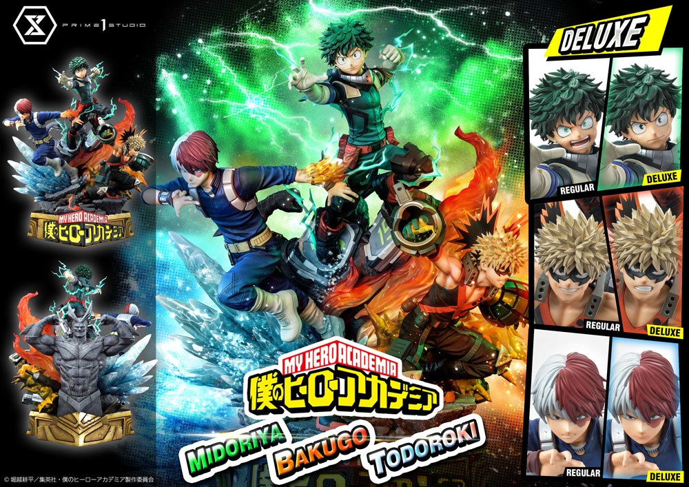 My Hero Academia Statue Midoriya, Bakugo & Todoroki Deluxe Bonus Version 69 cm