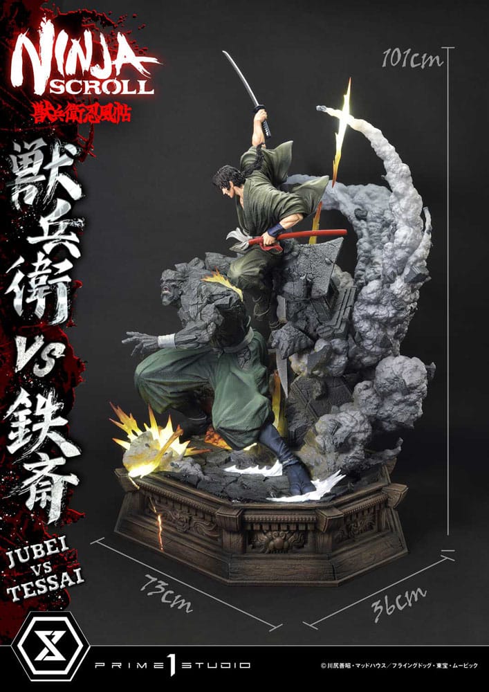 Ninja Scroll Ultimate Premium Masterline Series Statue 1/4 Jubei Versus Tessai 101 cm