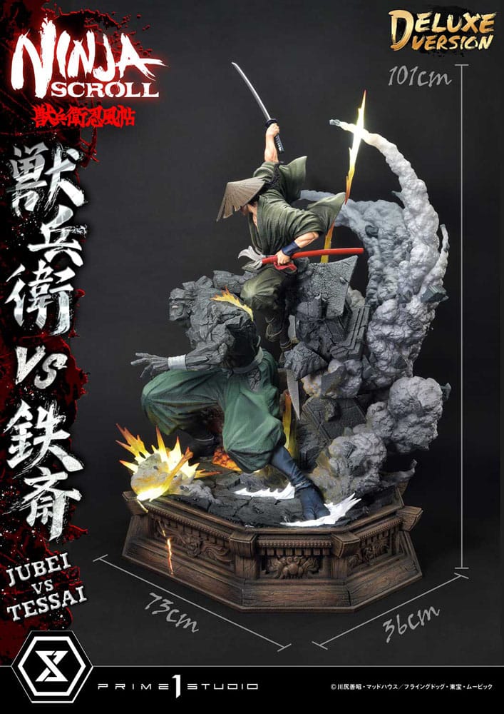 Ninja Scroll Ultimate Premium Masterline Series Statue 1/4 Jubei Versus Tessai Deluxe Bonus Version 101 cm