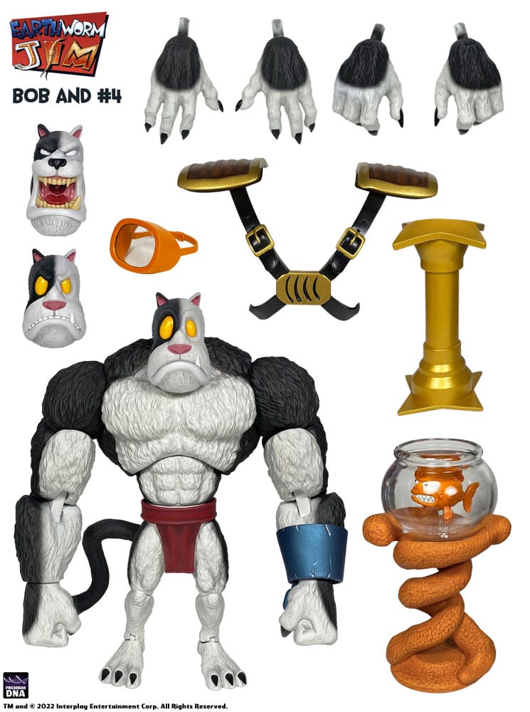 Earthworm Jim Action Figure Wave 1: Bob the Killer Goldfish & #4 15 cm