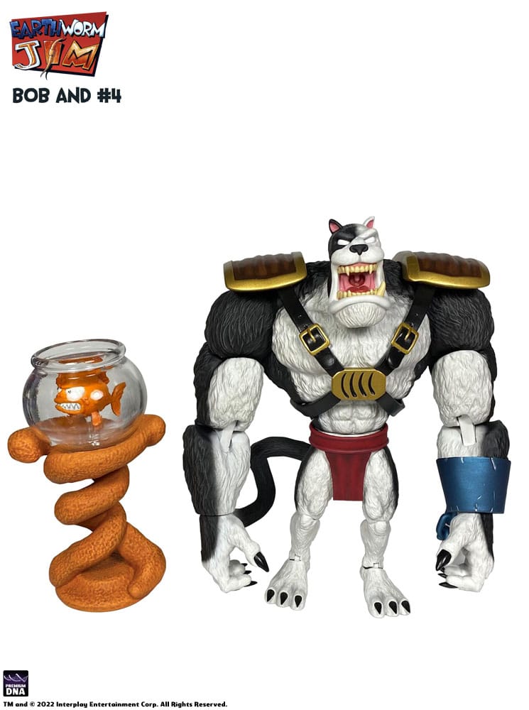 Earthworm Jim Action Figure Wave 1: Bob the Killer Goldfish & #4 15 cm