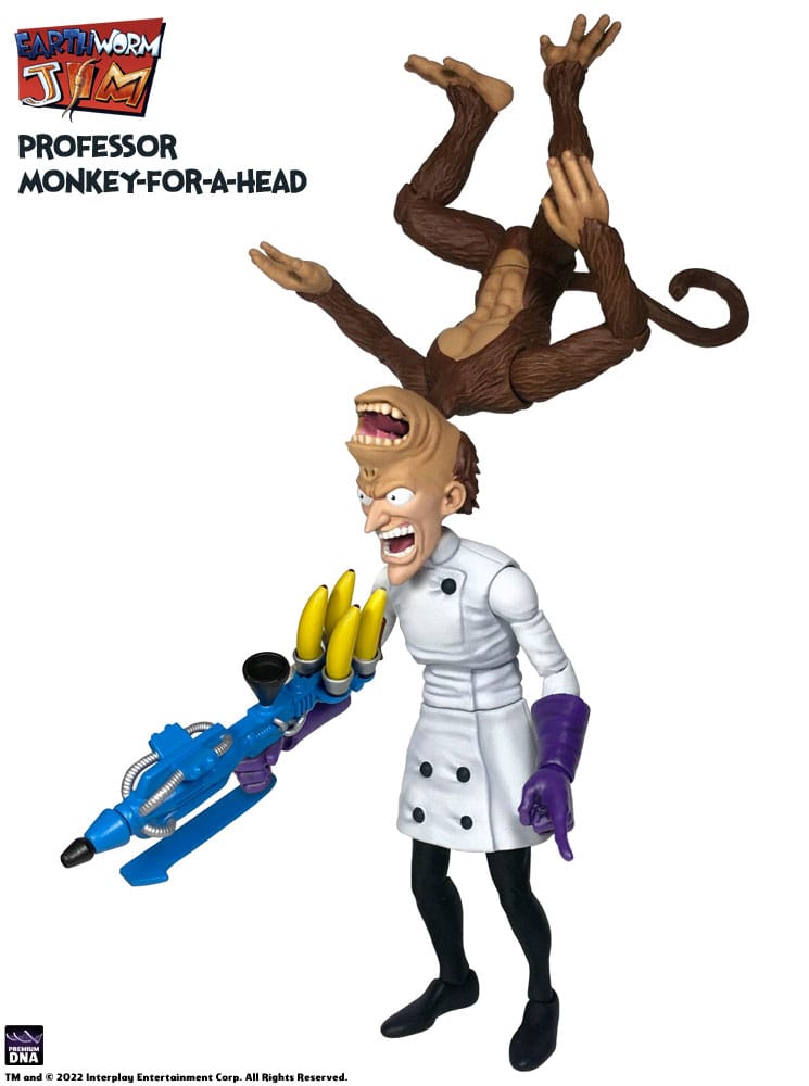 Earthworm Jim Action Figure Wave 1: Professor Monkey-For-A-Head 28 cm