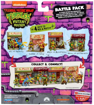 Teenage Mutant Ninja Turtles: Mutant Mayhem Battle Pack Action Figures Raphael vs. Rocksteady 11 cm