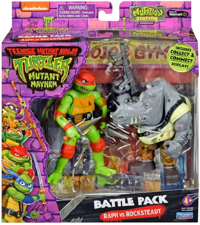 Teenage Mutant Ninja Turtles: Mutant Mayhem Battle Pack Action Figures Raphael vs. Rocksteady 11 cm