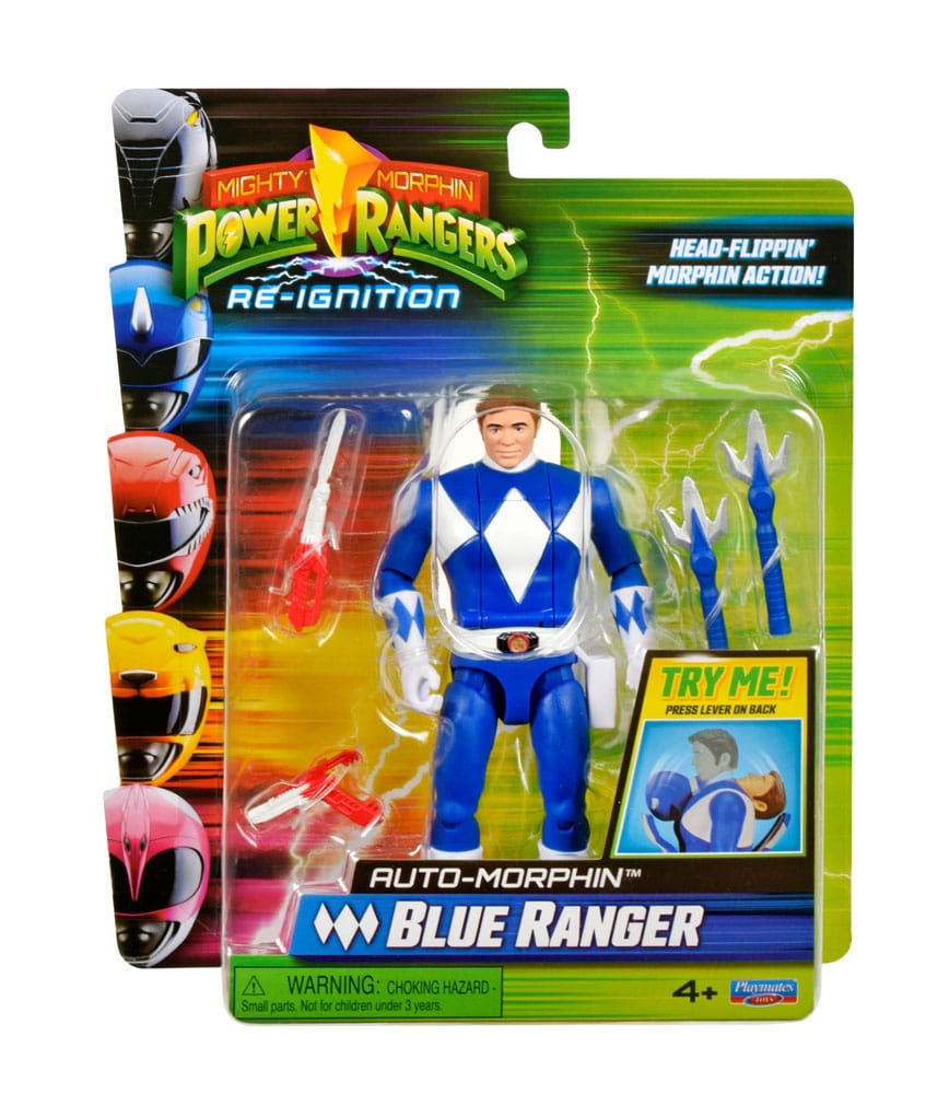 Mighty Morphin Blue Ranger Power Rangers Action Figure Auto-Morphin 12 cm
