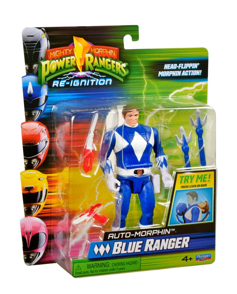 Mighty Morphin Blue Ranger Power Rangers Action Figure Auto-Morphin 12 cm