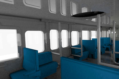 Original Character 1/80 Plastic Model Kit 1/80 Semi-cross seat interior set A (blue) 4 cm