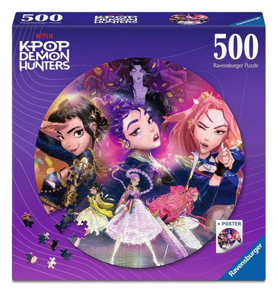 KPop Demon Hunters Round Jigsaw Puzzle For the fans! (500 Pieces)