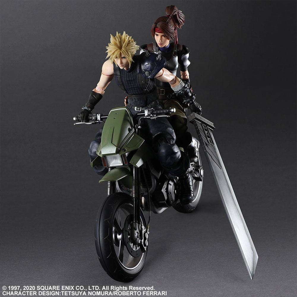 Final Fantasy VII Remake Play Arts Kai Action Figures & Vehicle Jessie, Cloud & Bike