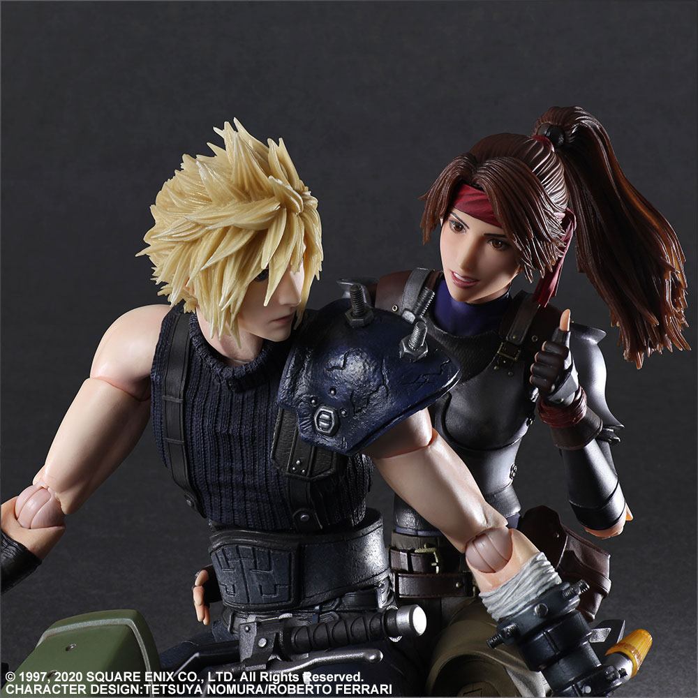 Final Fantasy VII Remake Play Arts Kai Action Figures & Vehicle Jessie, Cloud & Bike